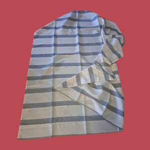 One Panel Gray White Striped Standard Fabric Shower Curtain NWOT